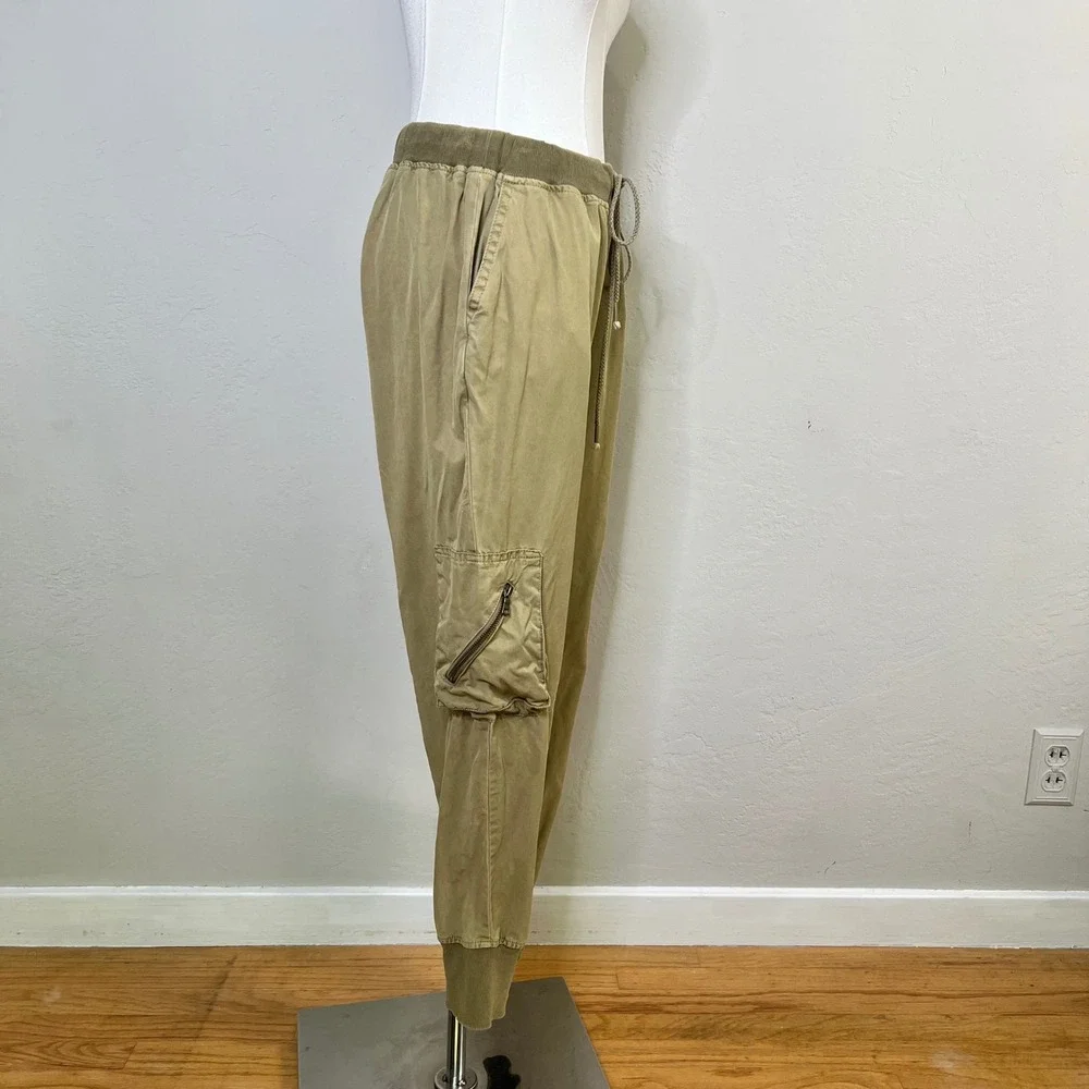 Young Fabulous & Broke Cargo Jogger Pants‎ Size Medium Khaki Tencel Utility